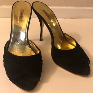 Miu Miu Black suede leather stiletto sandals!
